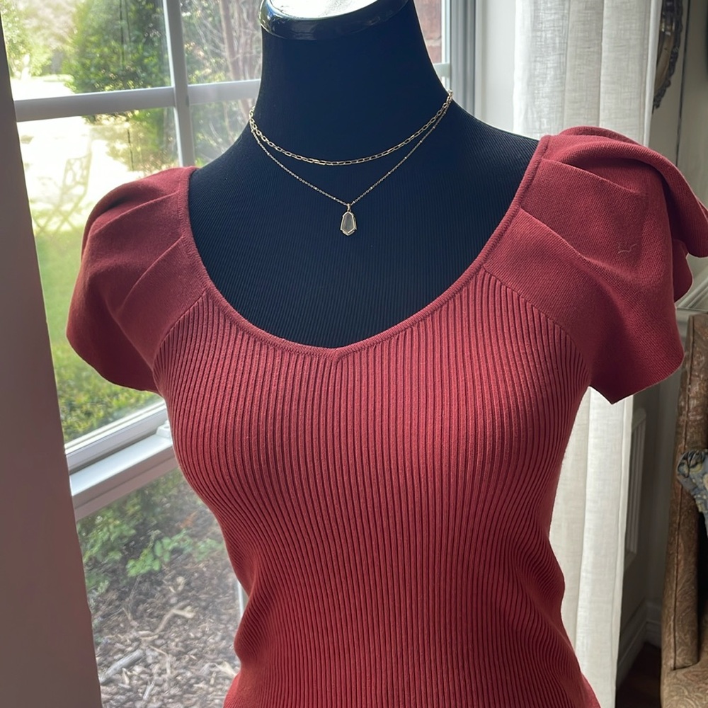 Halogen Puffy short sleeved top